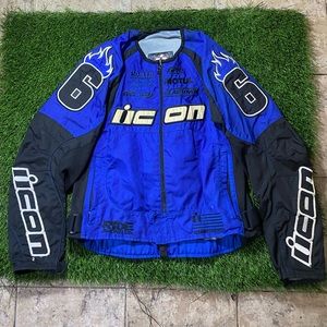 Icon blue motorcycle jacket
